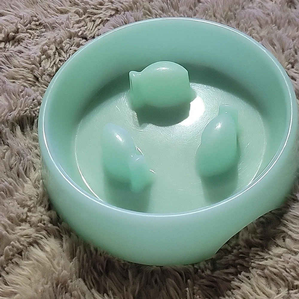 🌞Mint Green Fish Cat Food Dish